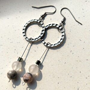 Modern Rose Quartz & Pink Jasper Earrings.